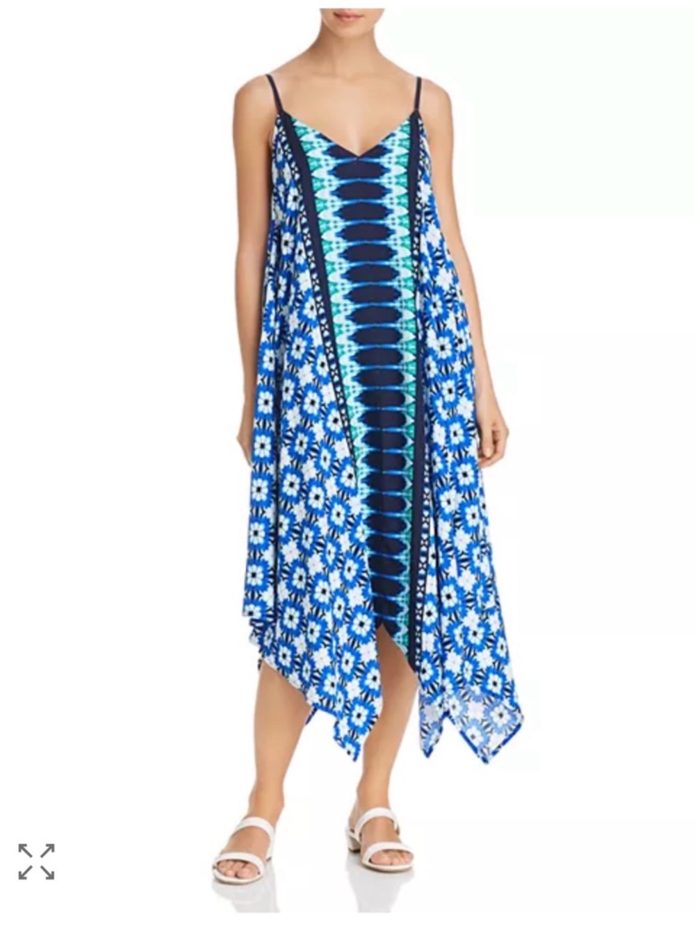 Tommy Bahama Tide Seashell Scarf Dress Swim Cover-Up. Blue Green Tie Dye. Sz S/M